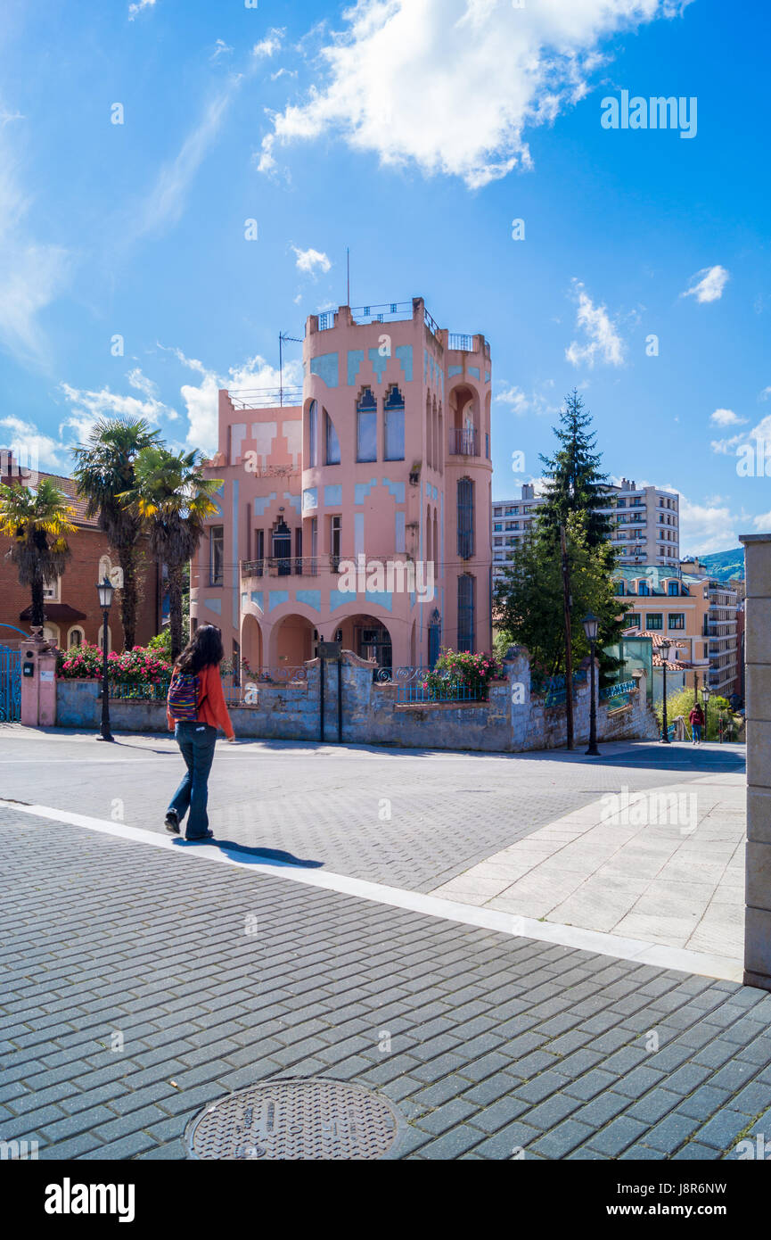 Modernismo Art déco chambre, bureau de la Fundacion Cauce, Calle Cardinal Iguanzo, Oviedo Asturias Espagne Banque D'Images