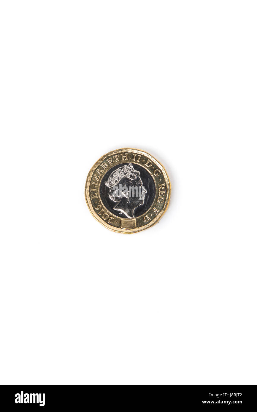 Le nouveau 12-verso 2017 £1 pound coins Banque D'Images