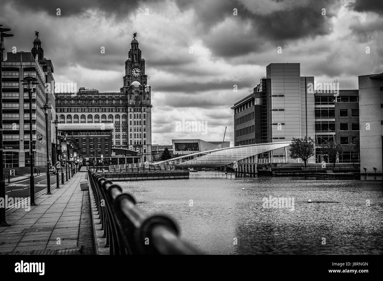 La princesse Liverpool Docks et le Liver Building Banque D'Images