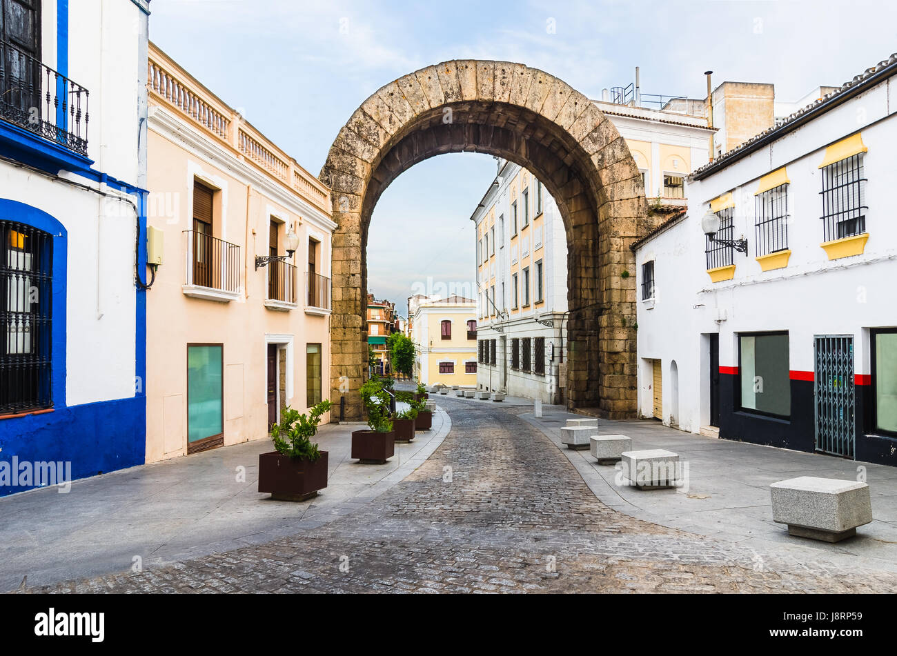 L'arc de Trajan à Mérida (Estrémadure, Espagne. Banque D'Images