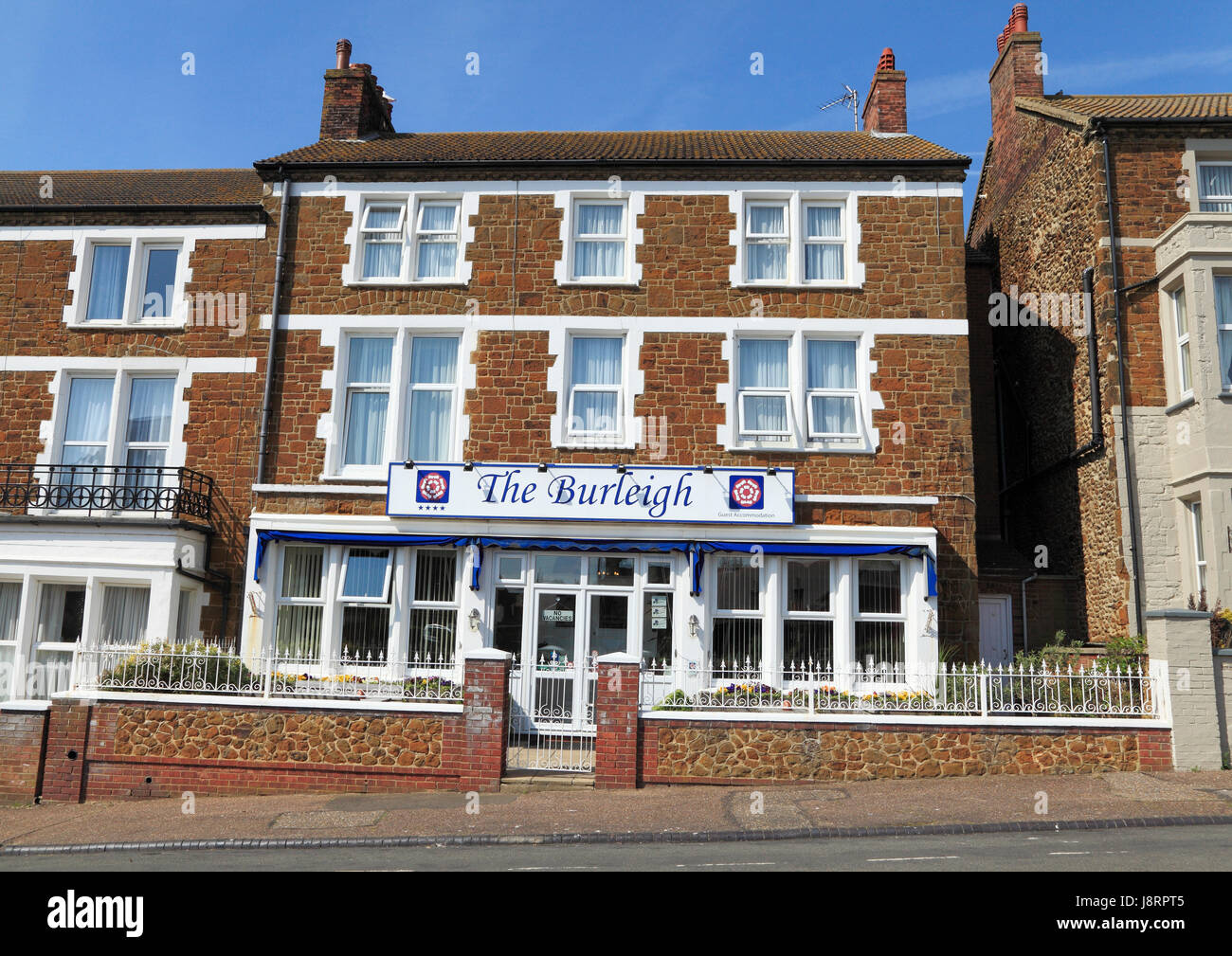 Le Burleigh, Hunstanton, petit hôtel, guest house, littoral, ville côtière, Norfolk, Angleterre, Royaume-Uni Banque D'Images