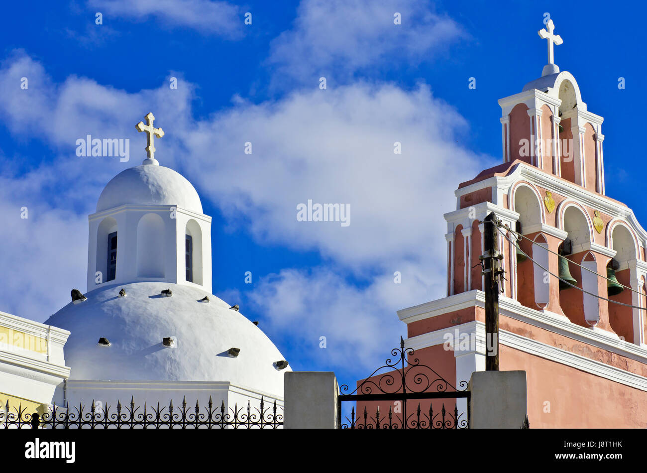 Sur Santorin en Grèce Banque D'Images