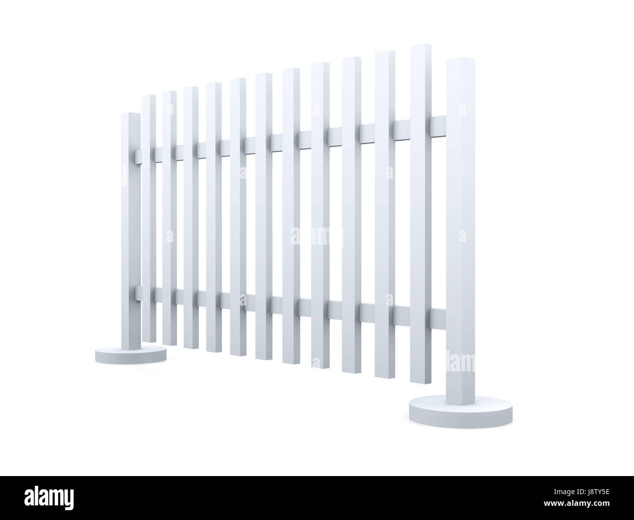 Isolé, jardin, graphique, illustration, barrière, ferme, digital, limiter, clôture, Banque D'Images