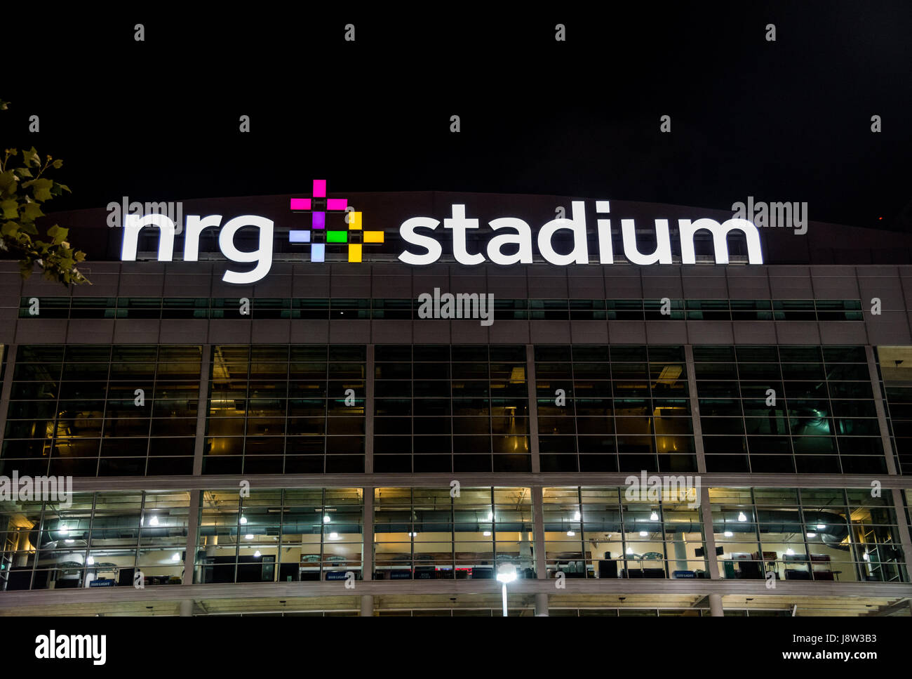 Le GRN Stadium de nuit, Houston, Texas, USA. Banque D'Images