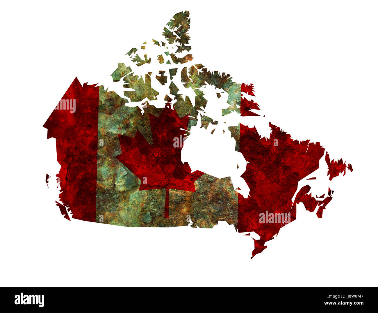 Partis politiques, de couleur, de conflit, de mur, l'Amérique, le Canada, d'un drapeau, de rouille, de peinture, de l'Amérique, Banque D'Images