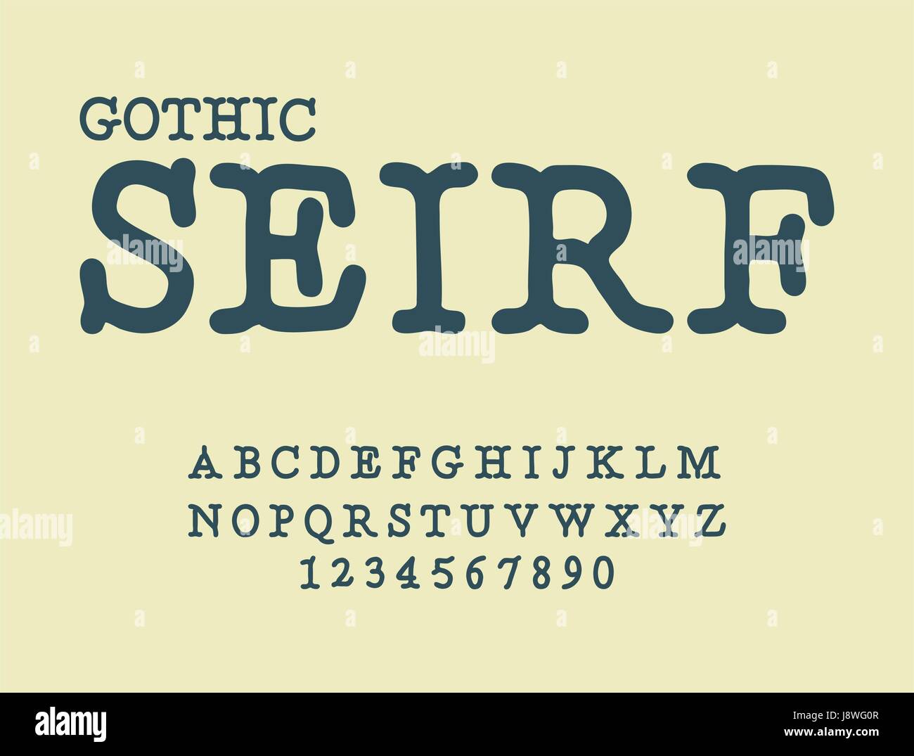 Serif . Gothic. Mobilier ABC. Les manuscrits anciens traditionnels alphabet Illustration de Vecteur