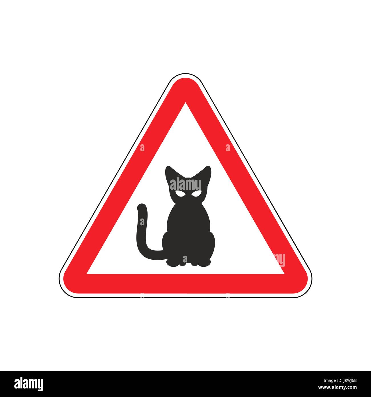 Attention chat. Danger red road sign. Attention Pet Illustration de Vecteur