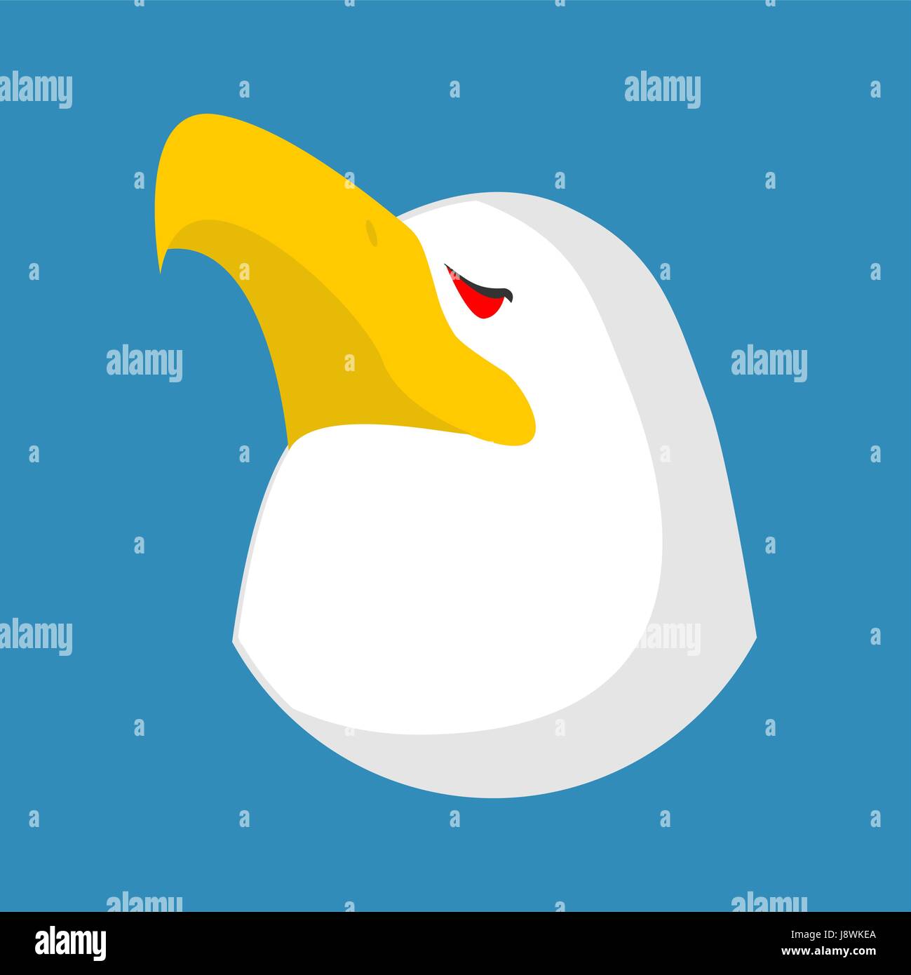 Pygargue à tête blanche tête isolé. Un oiseau face blanche sur fond blanc Illustration de Vecteur