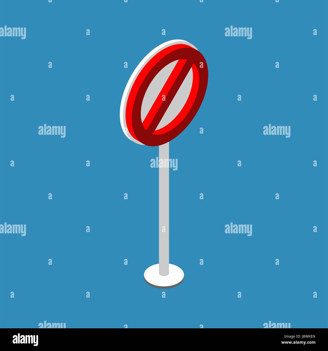 Panneau d'interdiction. Arrêter le trafic signal. Symbole rouge ...