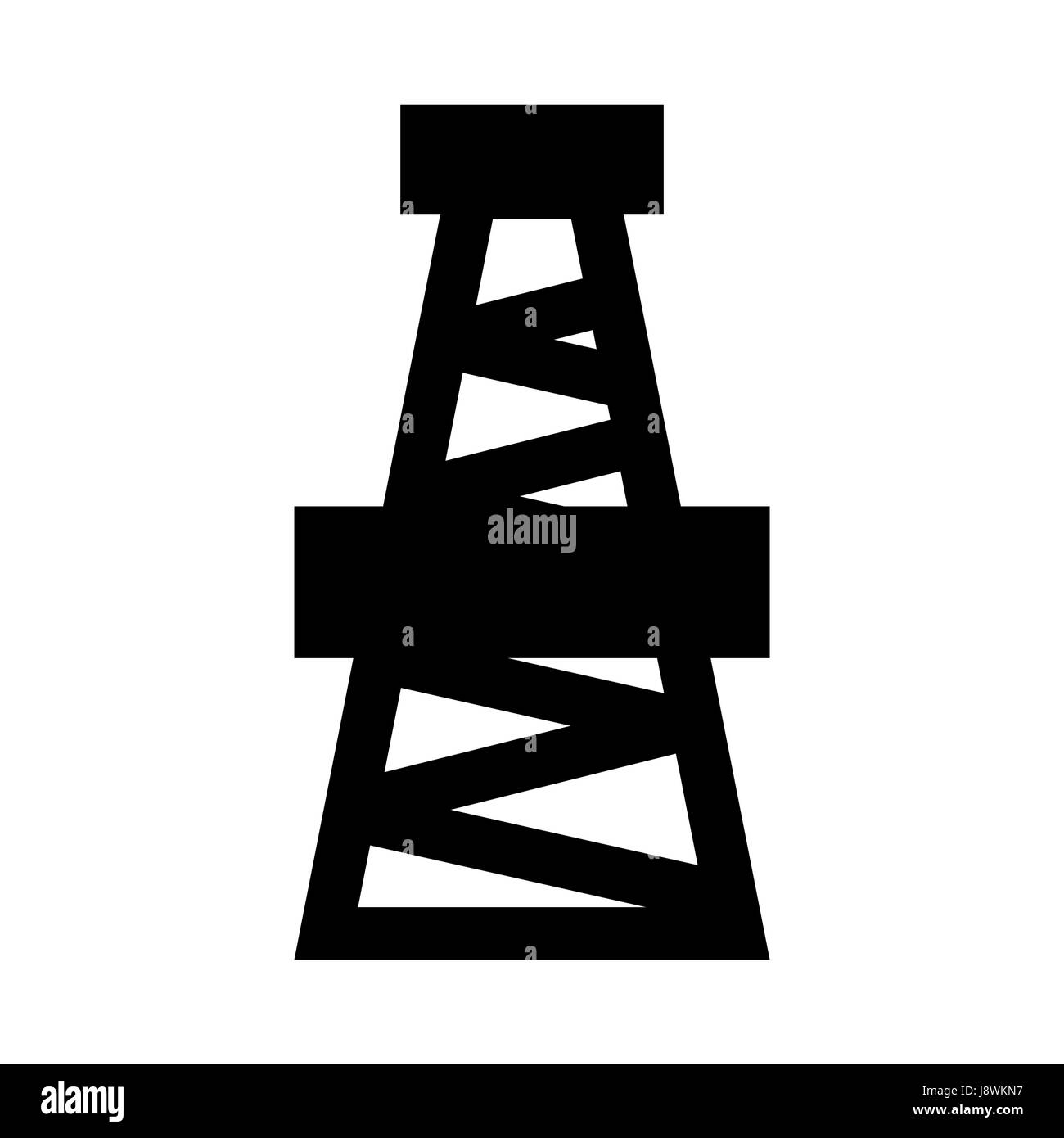 Derrick. L'icône de forage. Signe de la pompe à huile. Objet industriel Illustration de Vecteur