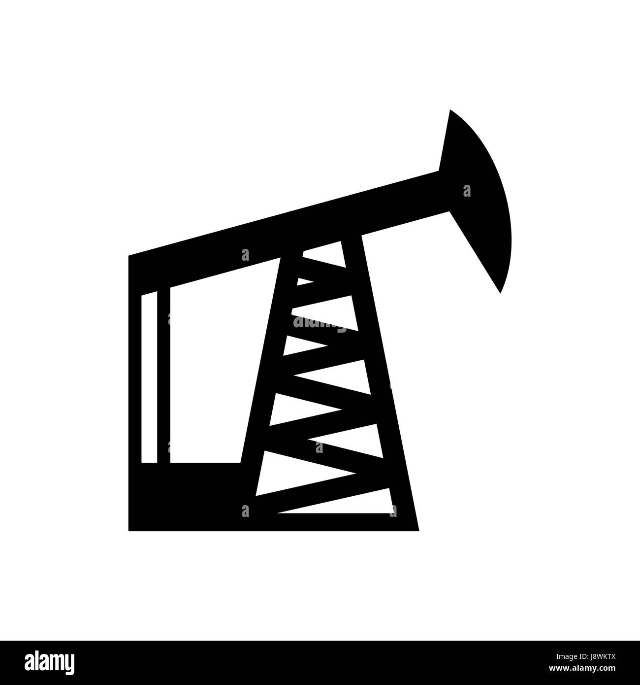 Derrick. L'icône de forage. Signe de la pompe à huile. Objet industriel Illustration de Vecteur