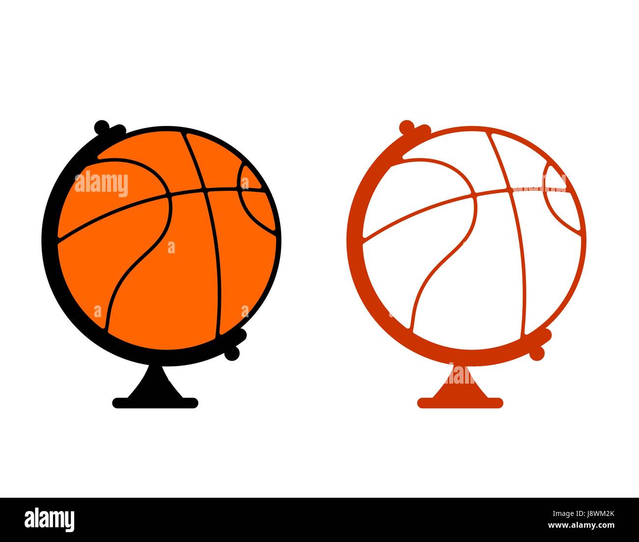 Planète basket-ball. World jeu. Accessoires de sport comme monde. Sphère  Orange Image Vectorielle Stock - Alamy