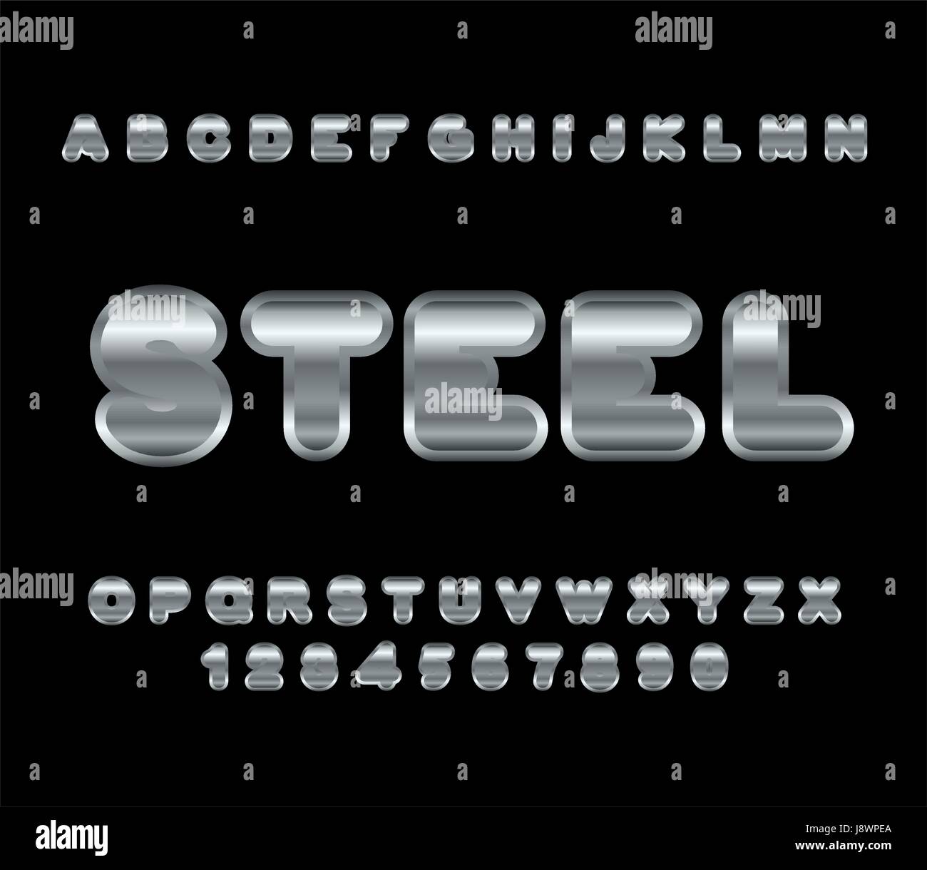 police-de-l-acier-alphabet-m-tal-lettres-chatoyantes-m-tallique