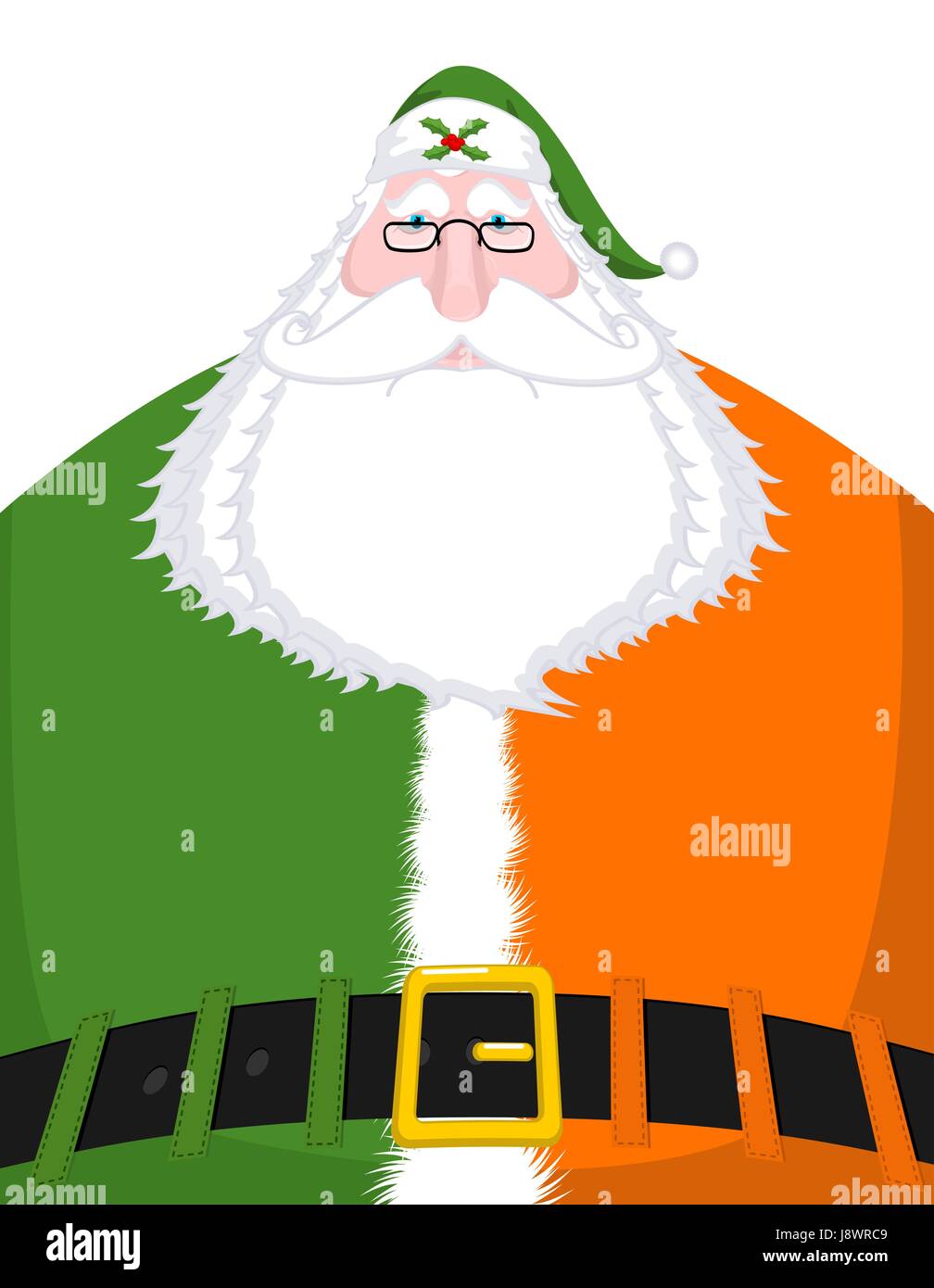 Père Noël Irlande 'Daidi na Nollag' langue irlandaise. Vieil homme de Noël en couleurs vêtements 