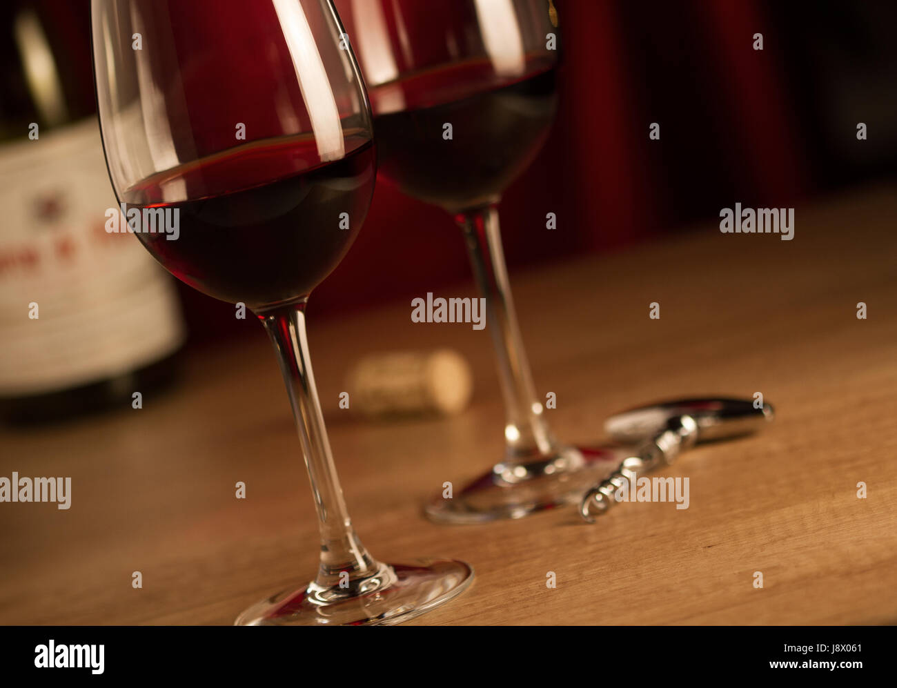 Verres de vin rouge Banque D'Images