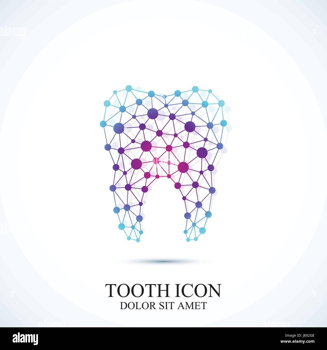 Icône vecteur dent modèle. Conception médicale. L'icône de bureau de dentiste. Soins bucco-dentaire avec des lignes connectées et dot Illustration de Vecteur