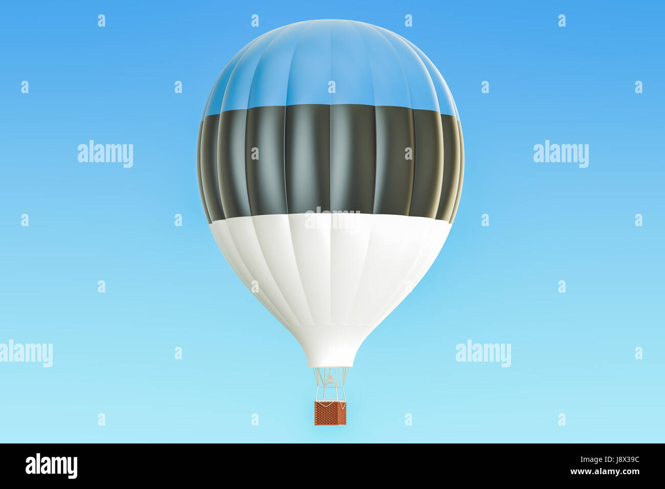 Hot Air Balloon avec drapeau de l'Estonie, rendu 3D Banque D'Images