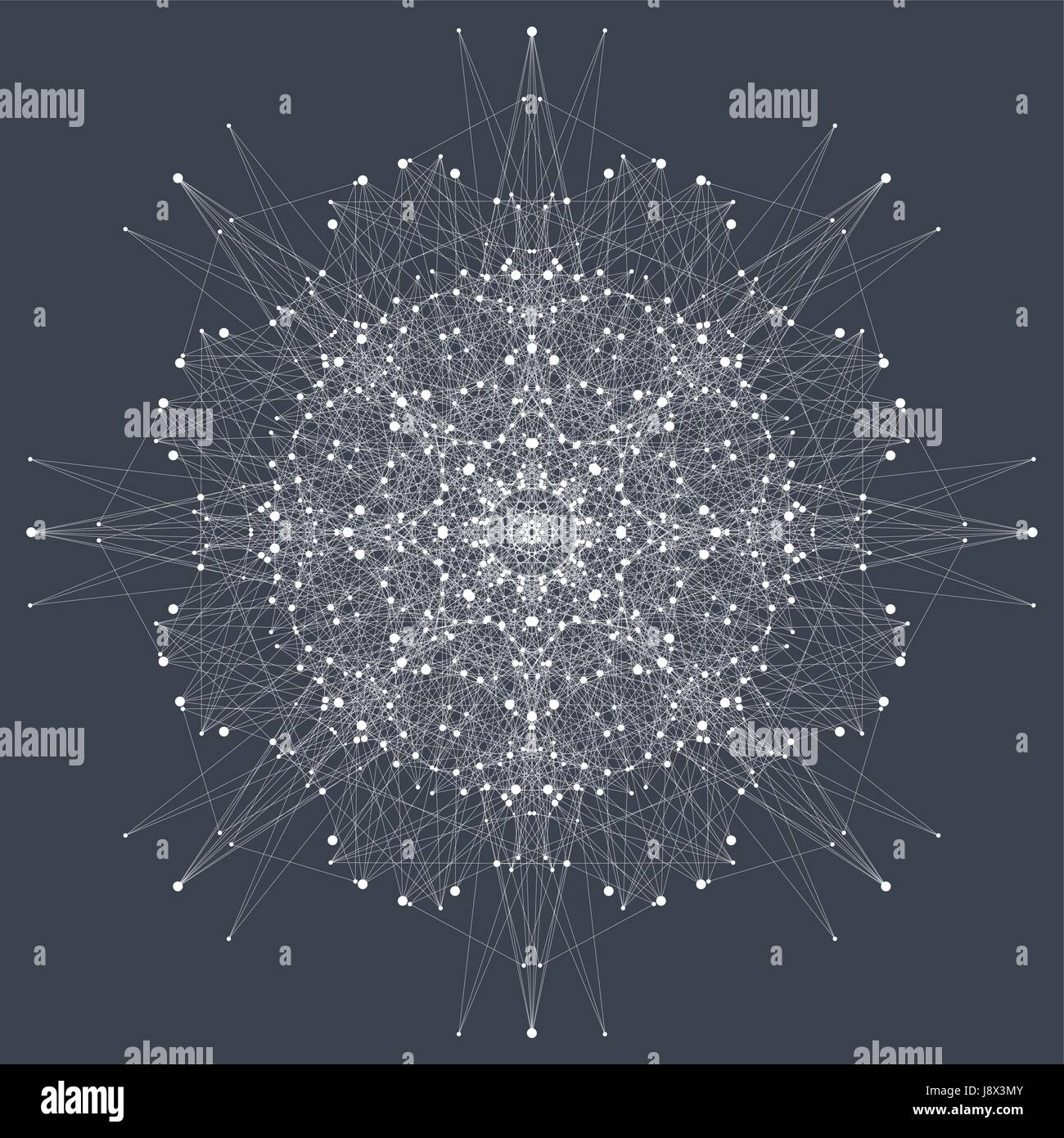 Abstrait géométrique forme ronde avec ligne et points. Composition graphique pour la médecine, la science, la technologie, la chimie. Vector illustration Illustration de Vecteur