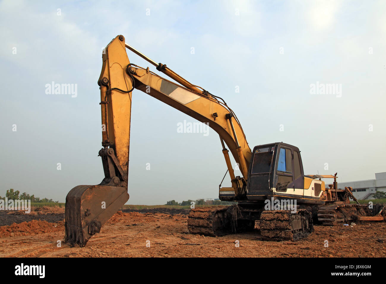 Excavation, fosse, robot, machine automatique, machine, de construction, de construction, grands, Banque D'Images