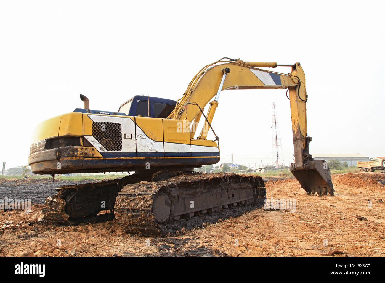 Excavation, fosse, robot, machine automatique, machine, de construction, de construction, grands, Banque D'Images