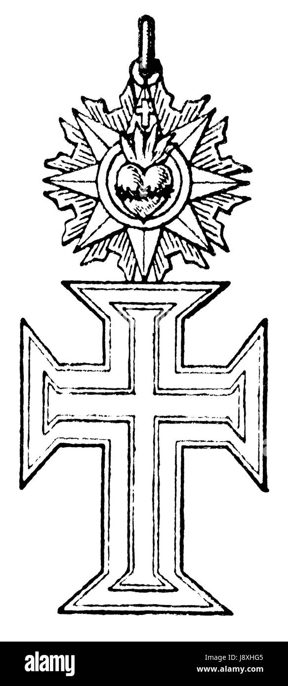 Croix, portugal, militaire, Christ, star, commander, emblème, croix, noir, de teint basané, Banque D'Images