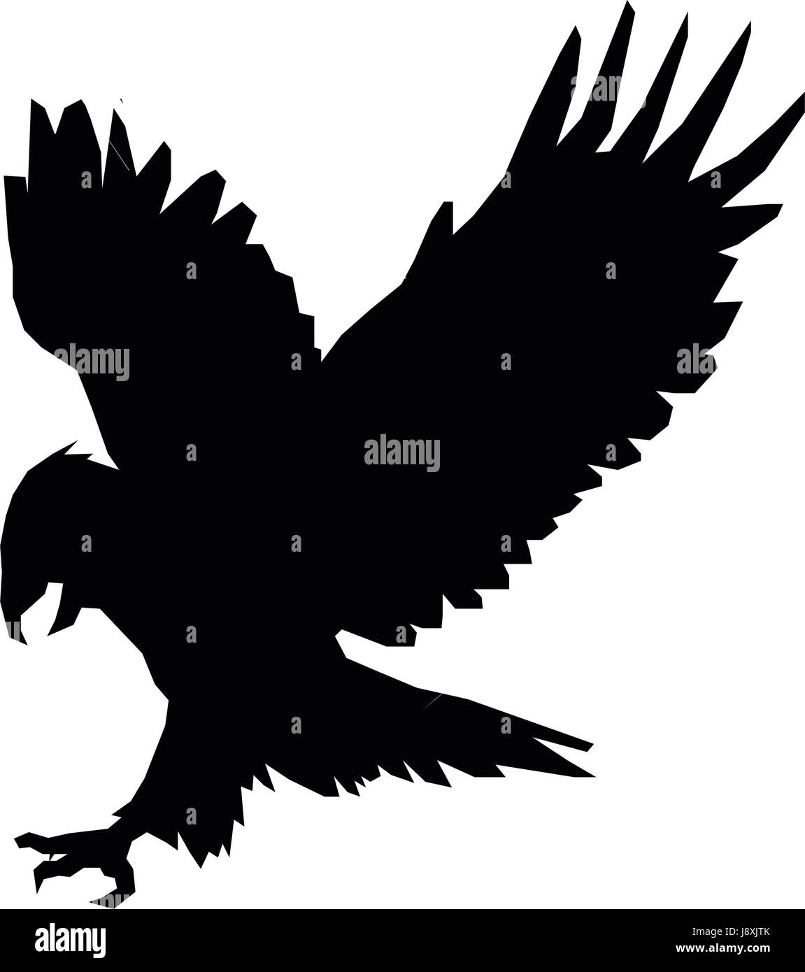 Aigle chasse silhouette, bird animal feather vector illustration Illustration de Vecteur