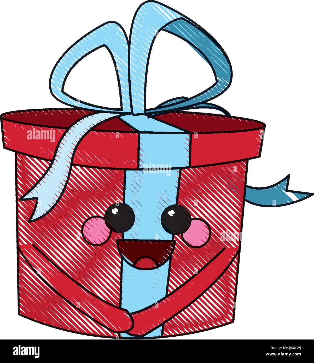 Boîte cadeau kawaii célébration fête icône dessin animé Image Vectorielle  Stock - Alamy