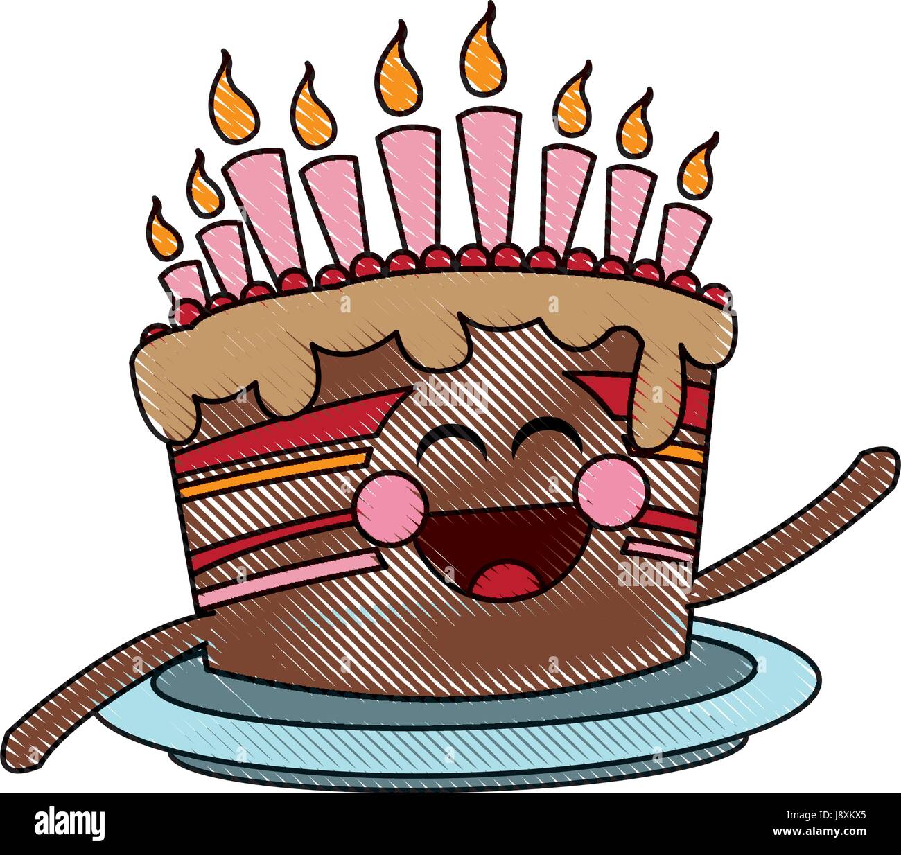 Kawaii Birthday Cake Banque D Image Et Photos Alamy