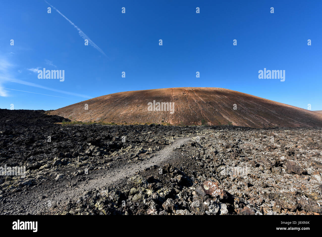 Paysage volcanique du Parc National de Timanfaya. Canaries, Espagne. Banque D'Images