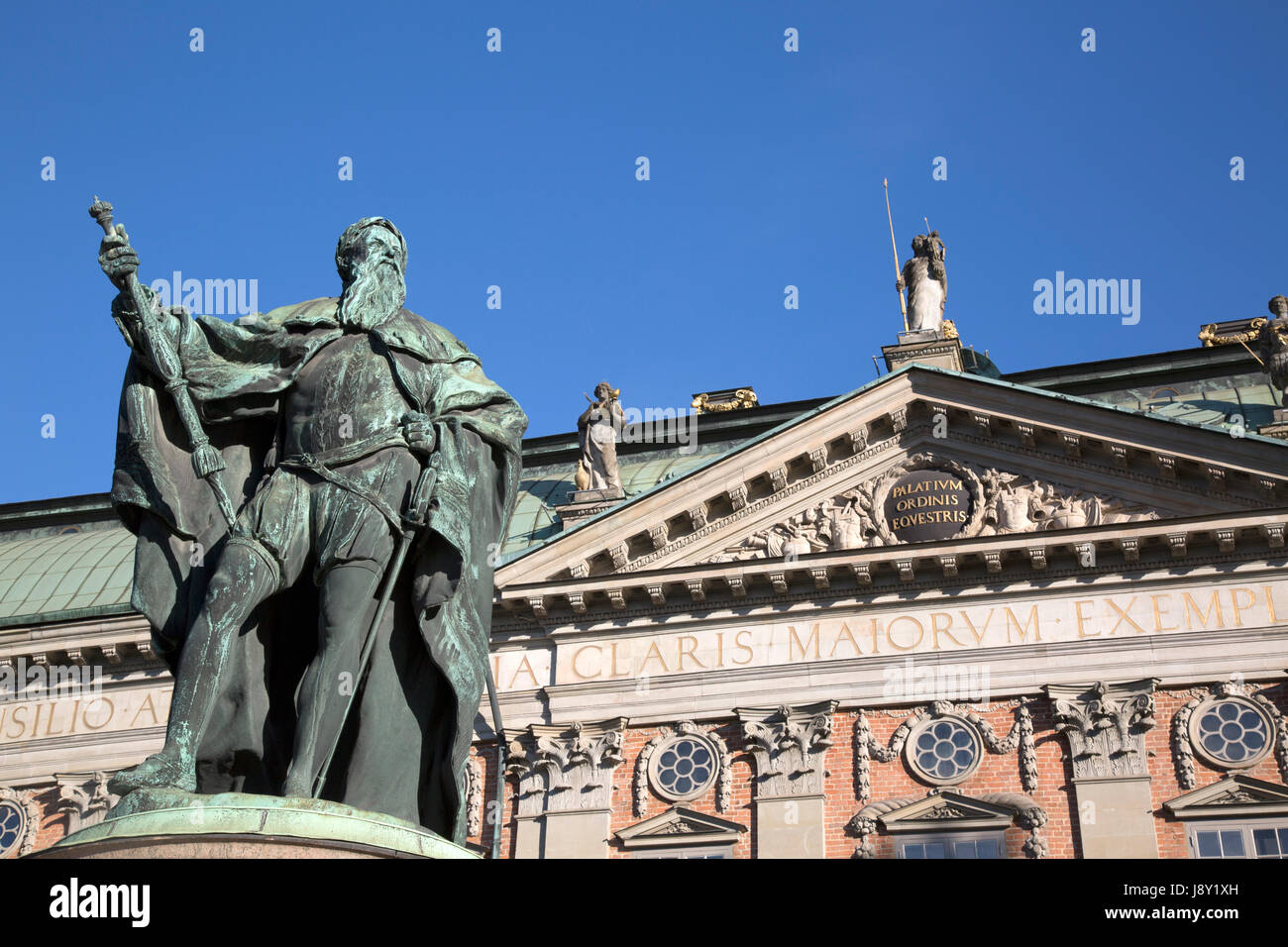 Gustavo Erici Statue par Hubert (1773) ; -Riddarhuset Riddarhustorget Palace ; Stockholm, Suède Banque D'Images