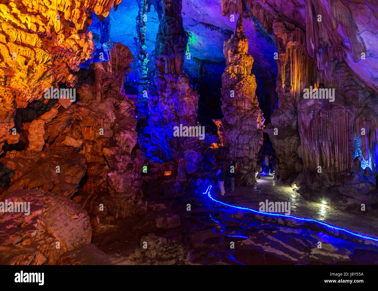 Reed Flute Cave, région du Guangxi, Chine. Banque D'Images