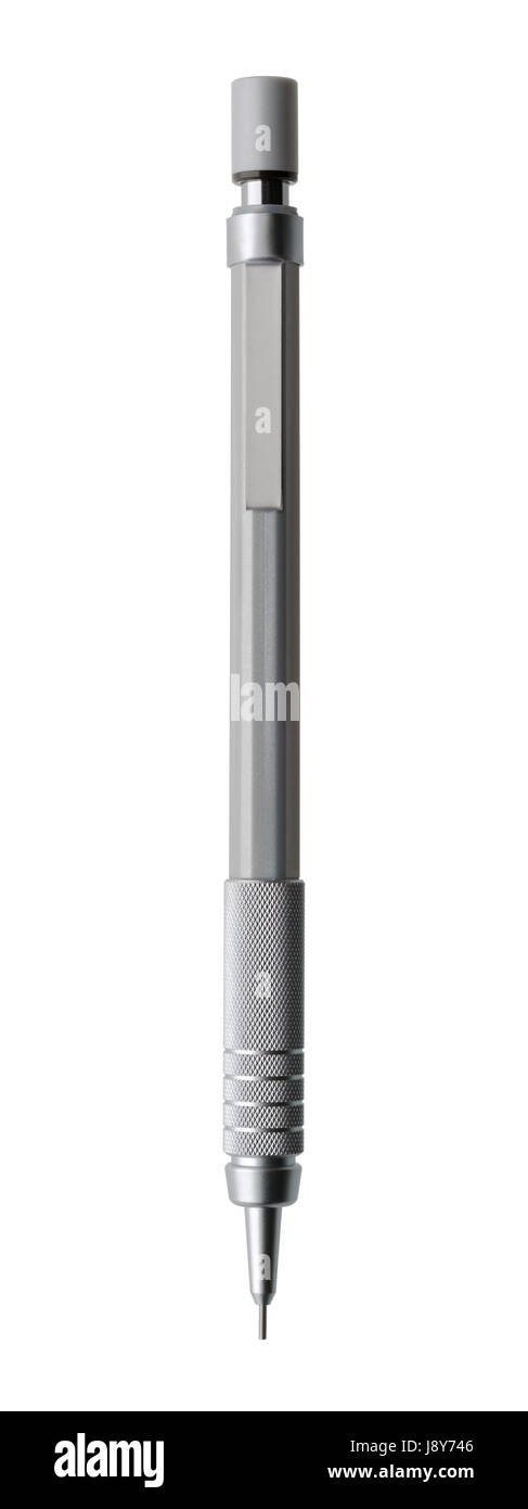 Objets isolés : crayon mécanique moderne, isolé sur fond blanc Banque D'Images