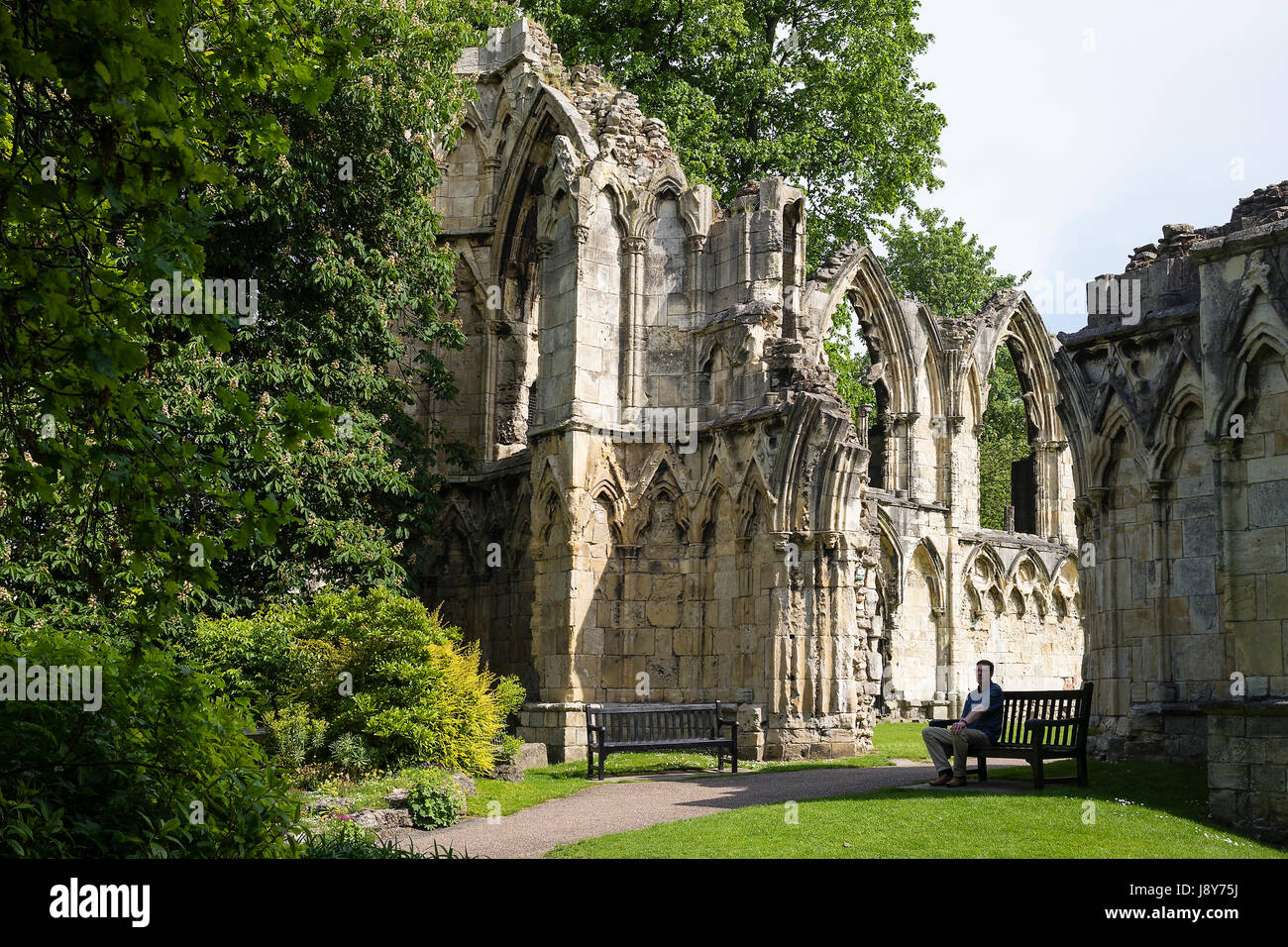 Un lieu de recueillement, St. Mary's Abbey, Musée Jardins, ville de York, Royaume-Uni Banque D'Images