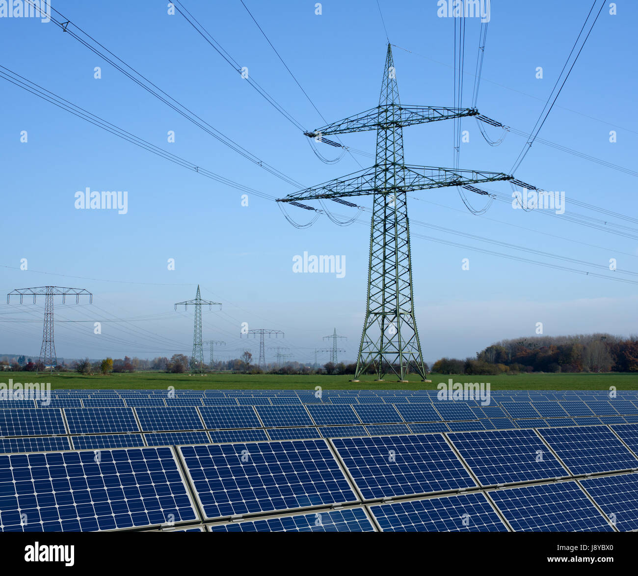 Énergie, Puissance, électricité, énergie électrique, énergie solaire, photovoltaïque, Banque D'Images