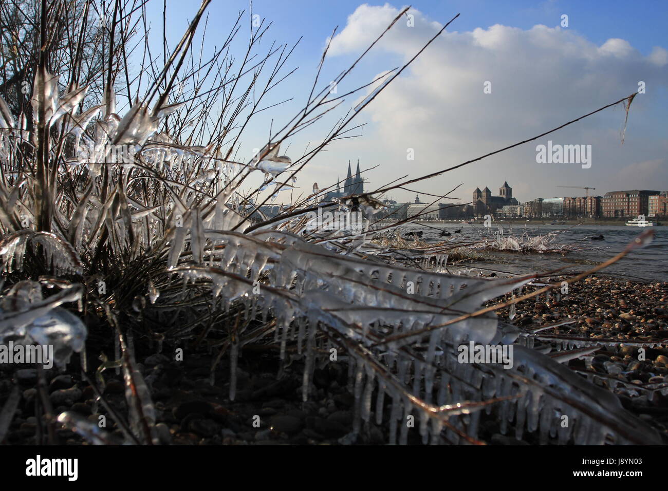 Cologne, la cathédrale, la glace, la vue, vue, perspective, perspective, vista, panorama, Banque D'Images