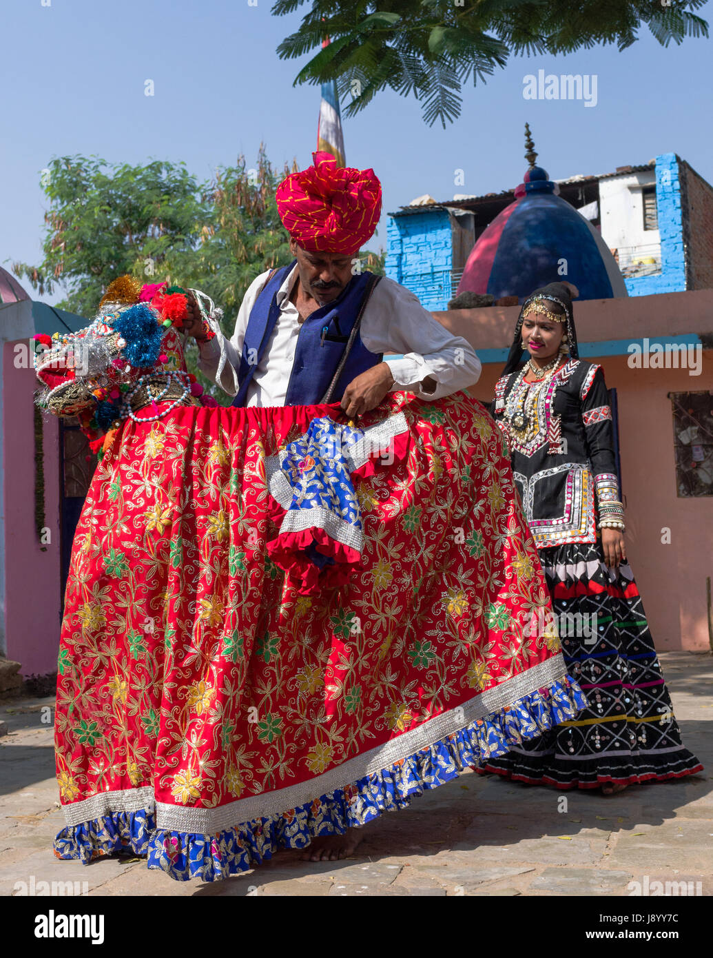 Kalbelia nomades du Rajasthan, Inde Banque D'Images