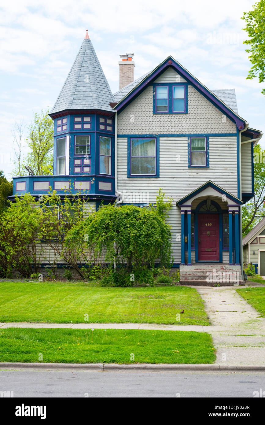 Chicago Illinois Oak Park House accueil la résidence de style prairie Banque D'Images