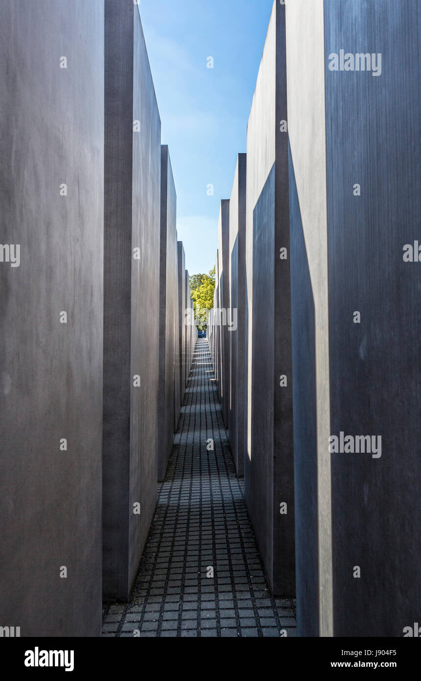 Le Mémorial de l'holocauste juif, Cora-Berliner-Strasse, Mitte, Berlin, Allemagne Banque D'Images