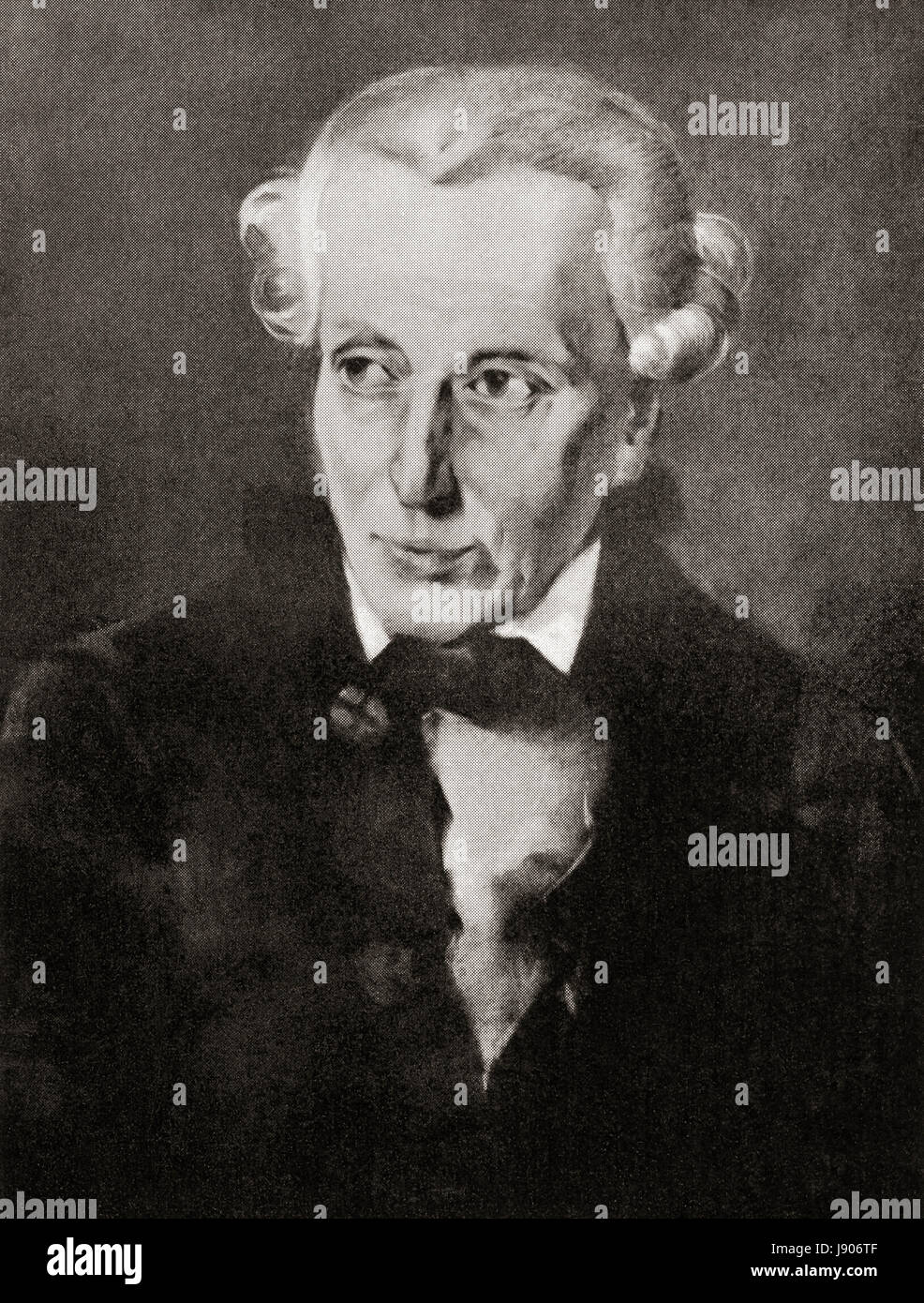 Immanuel Kant, 1724-1804, philosophe allemand des Lumières de Königsberg, Prusse, auteur de la Critique de la raison pure. Reproduction d'une peinture de portrait de Hutchinson's History of the Nations, publiée en 1915. Banque D'Images