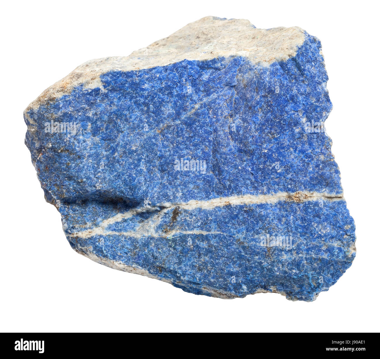 Le lapis-lazuli pierre précieuse brute isolé sur fond blanc Banque D'Images