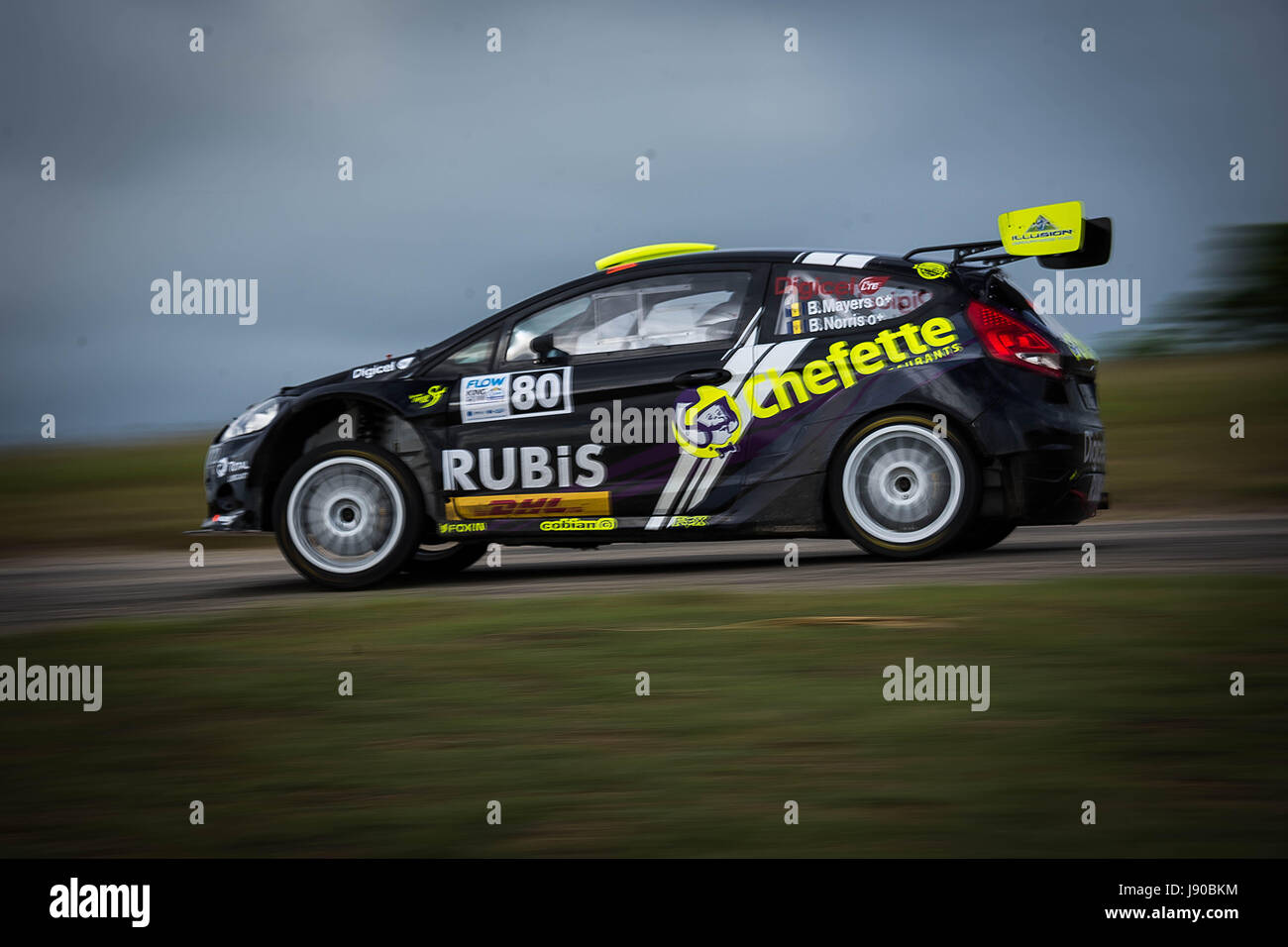 La Barbade 2017 Rallye- Flow Roi de la Colline Banque D'Images