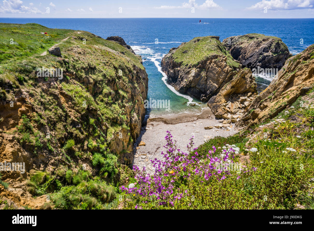 France, Bretagne, Finistére, département paysage côtier à Pointe-Sant-Mathieu Banque D'Images