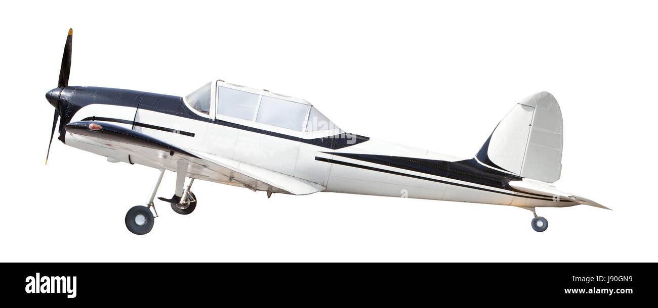 Vieux classique avion isolé sur fond blanc Banque D'Images