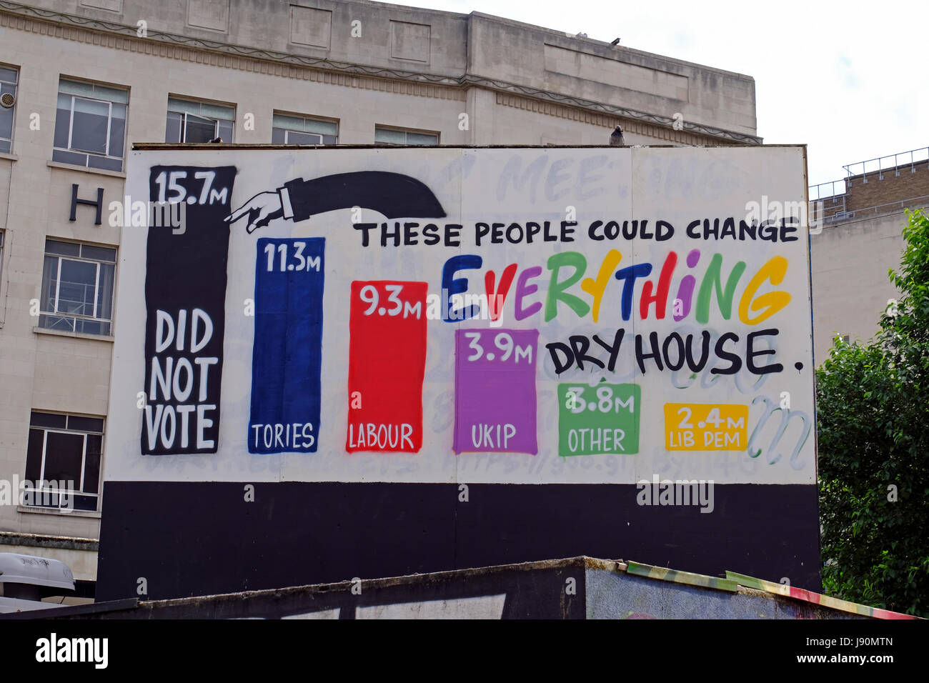 Bristol, Royaume-Uni. 30 mai, 2017. L'un d'un certain nombre de pièces d'art de rue politique qui ont paru dans le Bearpit dans l'approche des élections générales. Keith Ramsey/Alamy Live News Banque D'Images