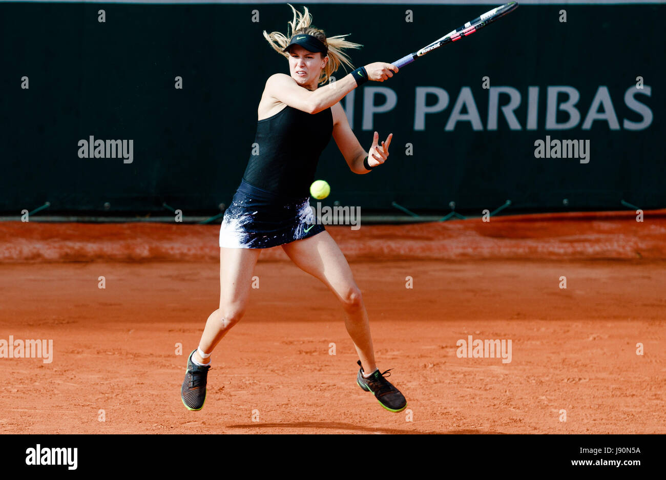 Paris, France, 30 mai 2017 : l'Eugenie Bouchard est en action lors de son premier match à l'Open de France de Tennis 2017 à Roland Garros Paris. Crédit : Frank Molter/Alamy Live News Banque D'Images