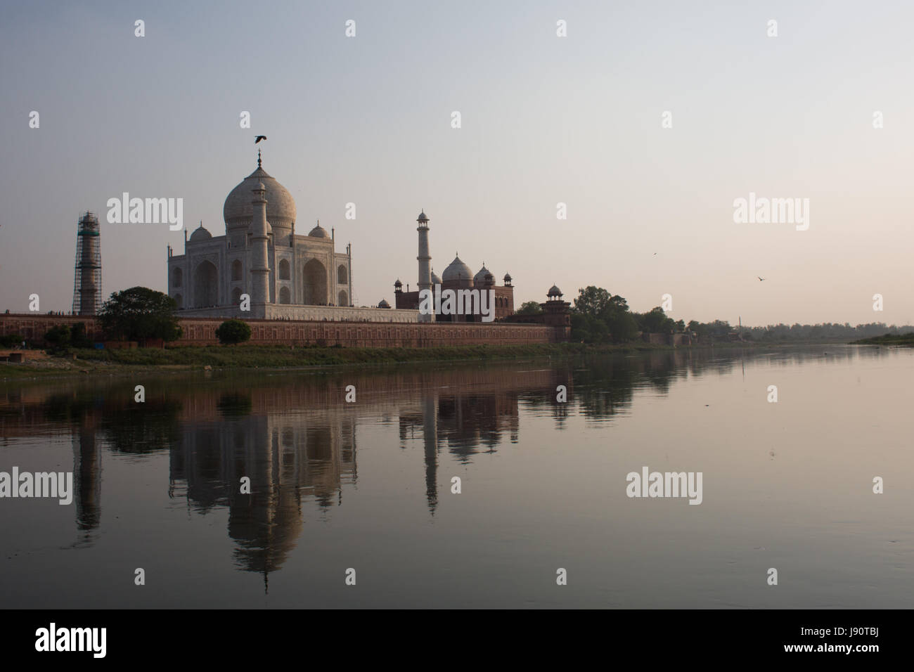 30 mai 2017 - Un oiseau volant au-dessus de l'hôtel Taj Mahal, Agra, Inde 31.05.17 (crédit Image : © Louise Wateridge via Zuma sur le fil) Banque D'Images