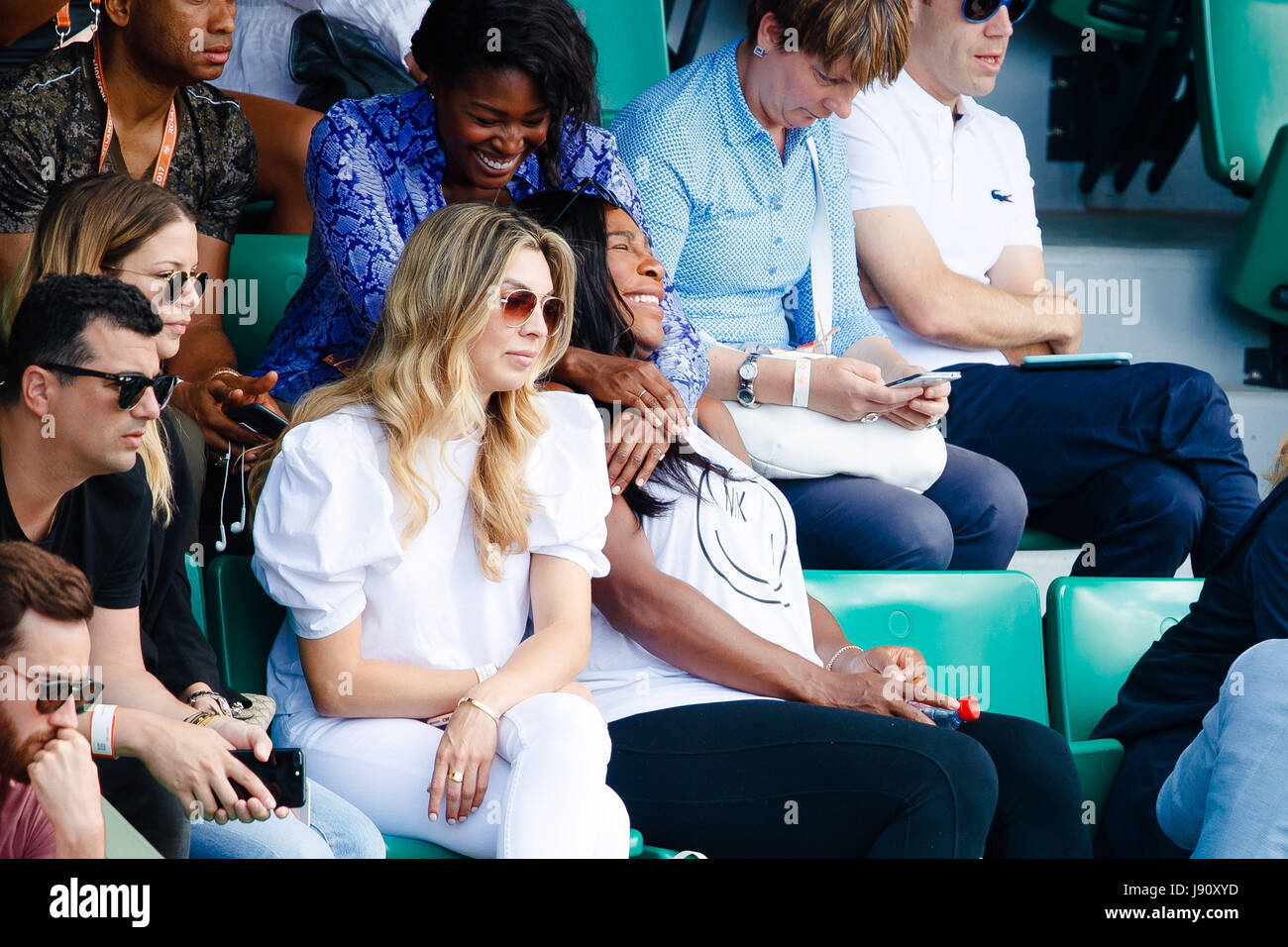 Paris, France, 31 mai 2017 : Serena Williams sourit pendant ses sœurs deuxième tour à l'Open de France de tennis 2017 à Roland Garros Paris. crédit : Frank molter/Alamy live news Banque D'Images