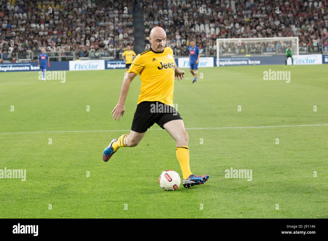 Turin, Italie. 30 mai, 2017. Match de football de bienfaisance, la Partita del Cuore 2017.La Juventus Turin, Stadiun. L'équipe nationale de football chanteurs vs.Champions de l'équipe de football recherche.Gianni Infantino en pleine action. Credit : RENATO VALTERZA/Alamy Live News Banque D'Images