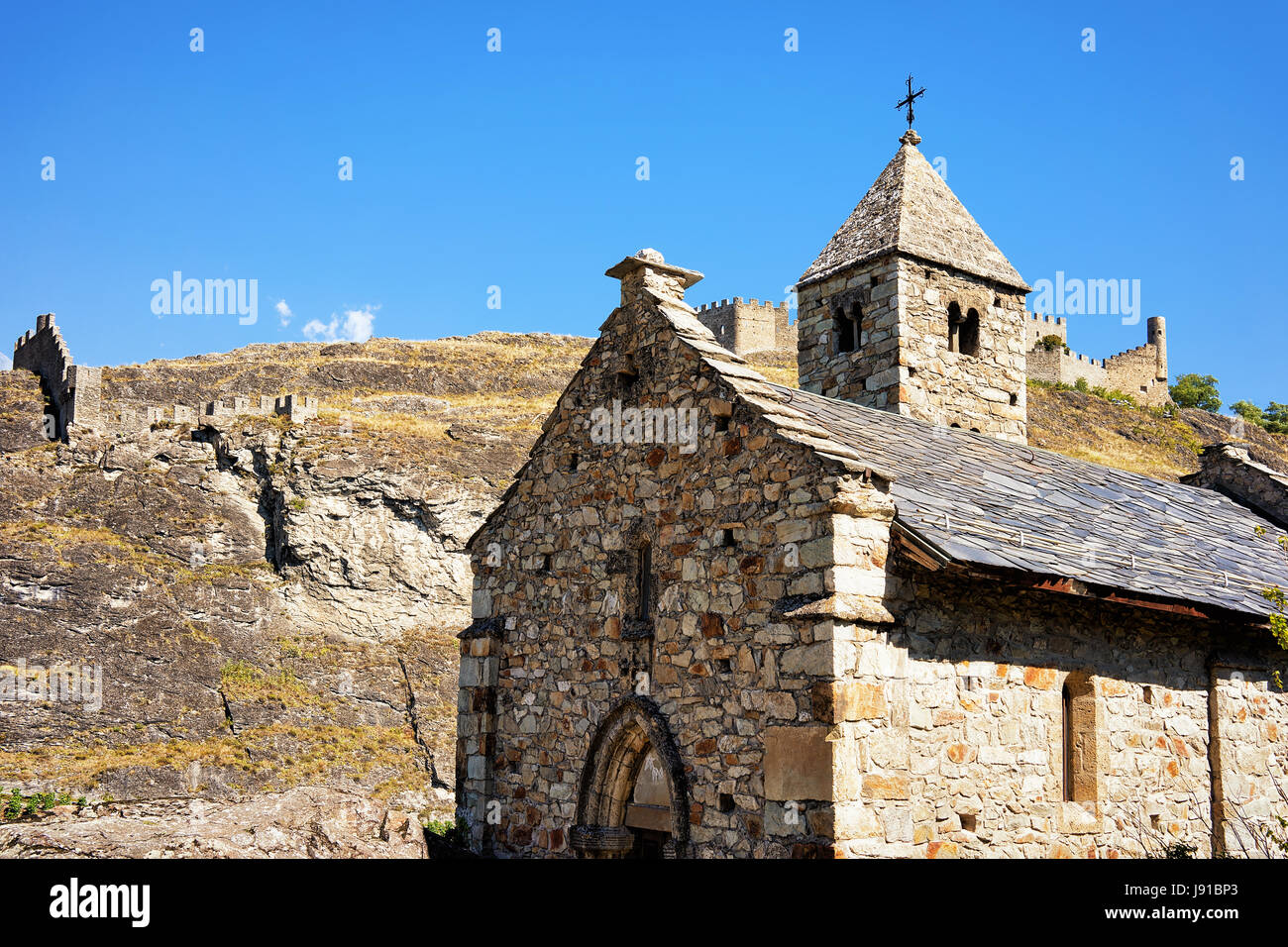 Chapelle de trois saints de Sion, Canton du Valais, Suisse. Banque D'Images
