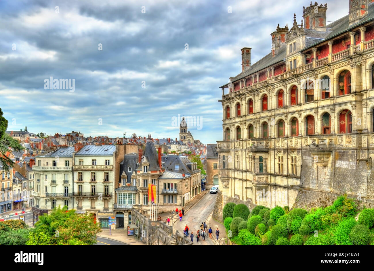 Le Château Royal de Blois, dans la vallée de la Loire, France Banque D'Images